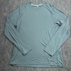 Free Fly T Shirt Mens Large Teal Performance Bamboo Blend Long Sleeve Apparel